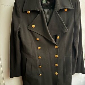 Ralph Lauren Elegant Black Double-Breasted Coat